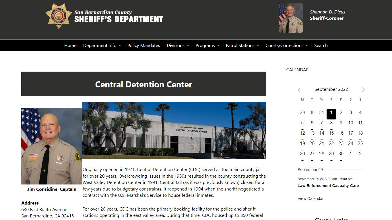 Central Detention Center – San Bernardino County Sheriff's Department